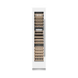 ZLINE 18 in. 9.0 cu. ft. Triple Zone 68 Bottle Left Hinge Column Wine Cooler in White Matte (RCWVL-WM-18)