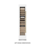 ZLINE Autograph Edition 18 in. 9.0 cu. ft. Triple Zone 68 Bottle Left Hinge Column Wine Cooler in White Matte with Polished Gold Accents (RCWVLZ-WM-18-G)