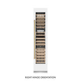 ZLINE Autograph Edition 18 in. 9.0 cu. ft. Triple Zone 68 Bottle Right Hinge Column Wine Cooler in White Matte with Champagne Bronze Accents (RCWVRZ-WM-18-CB)