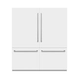 ZLINE 72 in. 39.6 cu. ft. French Door Built-In Bottom Freezer Refrigerator with Water Dispensers and Ice Makers in White Matte with Graphite Gray Interior (GRBIT-WM-72)