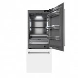 ZLINE 30 in. 16.1 cu. ft. Built-In Bottom Freezer Refrigerator with Water Dispenser and Ice Maker in White Matte with Graphite Gray Interior (GRBIV-WM-30)