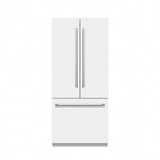 ZLINE 36 in. 19.6 cu. ft. French Door Built-In Bottom Freezer Refrigerator with Water Dispenser and Ice Maker in White Matte with Graphite Gray Interior (GRBIV-WM-36)