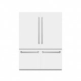 ZLINE 60 in. 32.2 cu. ft. French Door Built-In Bottom Freezer Refrigerator with Water Dispensers and Ice Makers in White Matte with Graphite Gray Interior (GRBIV-WM-60)