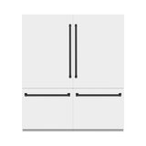 ZLINE Autograph Edition 72 in. 39.6 cu. ft. French Door Built-In Bottom Freezer Refrigerator with Water Dispensers and Ice Makers in White Matte and Matte Black Accents (RBITZ-WM-72-MB)