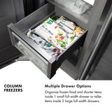 ZLINE 18 in. 8.6 cu. ft. Left Hinge Column Freezer in Stainless Steel with Graphite Gray Interior (RCFVL-304-18)