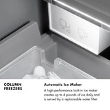 ZLINE 18 in. 8.6 cu. ft. Left Hinge Column Freezer in Stainless Steel with Graphite Gray Interior (RCFVL-304-18)