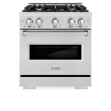 ZLINE 30 in. 4.2 cu. ft. Classic Dual Fuel Range with 4 Burner Gas Cooktop and Electric Convection Oven in Satin Stainless Steel (CDRS-30)