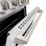 ZLINE 36 in. 5.2 cu. ft. Classic Dual Fuel Range with 6 Burner Gas Cooktop and Electric Convection Oven in Satin Stainless Steel with White Matte Door (CDRS-WM-36)