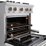 ZLINE 36 in. 5.2 cu. ft. Classic Dual Fuel Range with 6 Burner Gas Cooktop and Electric Convection Oven in Satin Stainless Steel with White Matte Door (CDRS-WM-36)