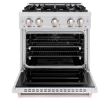 ZLINE 30 in. 4.2 cu. ft. Classic Gas Range with 4 Burner Cooktop and Convection Gas Oven in Satin Stainless Steel (CGRS-30)