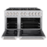 ZLINE 48 in. 6.7 cu. ft. Select Double Oven Dual Fuel Range in Stainless Steel with 8 Brass Burners (HDR-BR-48)