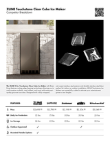 ZLINE 15 in. Touchstone Clear Cube Ice Maker with Drain Pump and Solid Stainless Steel Door (ICCD-ST-15)