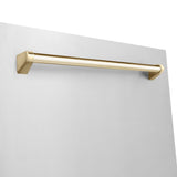 ZLINE Autograph Edition 30 in. Kitchen Package with Stainless Steel Dual Fuel Range, Range Hood, Dishwasher, and Refrigerator with External Water Dispenser with Polished Gold Accents (4AKPR-RARHDWM30-G)