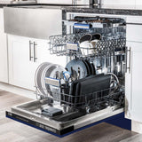 ZLINE 24" Tallac Series 3rd Rack Tall Tub Dishwasher in Blue Gloss with Stainless Steel Tub, 51dBa (DWV-BG-24)