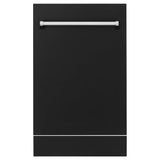 ZLINE 18" Tallac Dishwasher Panel in Black Matte with Traditional Handle (DPV-BLM-18)