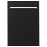 ZLINE 18" Tallac Dishwasher Panel in Black Matte with Traditional Handle (DPV-BLM-18)