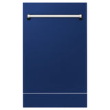 ZLINE 18" Tallac Dishwasher Panel in Blue Gloss with Traditional Handle (DPV-BG-18)