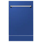 ZLINE 18" Tallac Dishwasher Panel in Blue Matte with Traditional Handle (DPV-BM-18)