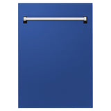 ZLINE 18" Tallac Dishwasher Panel in Blue Matte with Traditional Handle (DPV-BM-18)