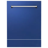 ZLINE 24" Tallac Dishwasher Panel in Blue Matte with Traditional Handle (DPV-BM-24)