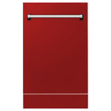 ZLINE 18" Tallac Dishwasher Panel in Red Gloss with Traditional Handle (DPV-RG-18)
