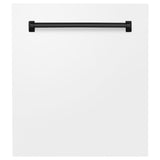 ZLINE Autograph Edition 24" Tallac Dishwasher Panel in White Matte with Matte Black Handle (DPVZ-WM-24-MB)