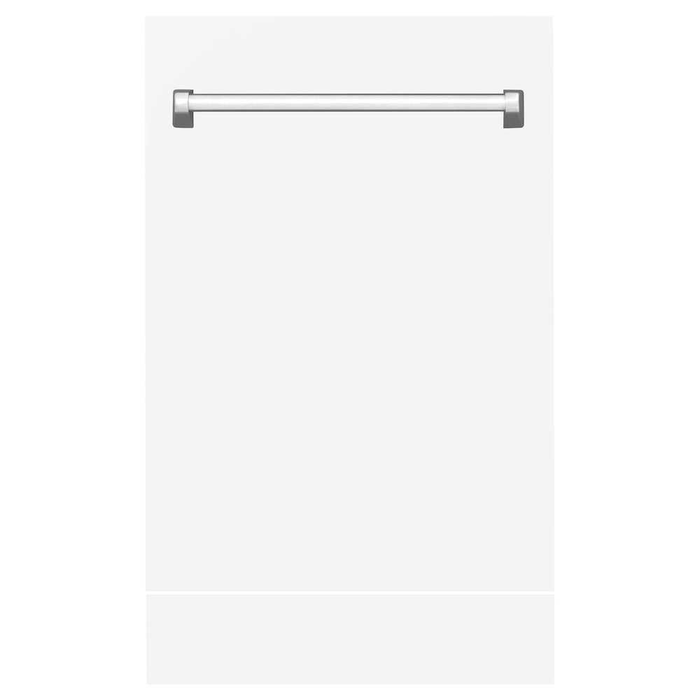 ZLINE 18" Tallac Dishwasher Panel in White Matte with Traditional Handle (DPV-WM-18)