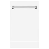 ZLINE 18" Tallac Dishwasher Panel in White Matte with Traditional Handle (DPV-WM-18)