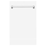 ZLINE 18" Tallac Dishwasher Panel in White Matte with Traditional Handle (DPV-WM-18)
