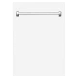 ZLINE 18" Tallac Dishwasher Panel in White Matte with Traditional Handle (DPV-WM-18)