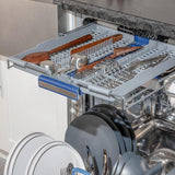 ZLINE 24 in. Tallac Series 3rd Rack Dishwasher with Red Matte Panel and Traditional Handle, 51dBa (DWV-RM-24)