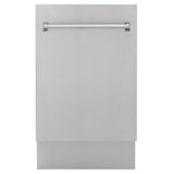ZLINE 18 in. Tallac Series 3rd Rack Top Control Built-In Dishwasher in Stainless Steel and Traditional Handle, 51dBa (DWV-304-18)