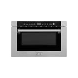 ZLINE 24 in. 1.2 cu. ft. Built-in Microwave Drawer with a Traditional Handle in Satin Stainless Steel (MWD-1-SS-H)