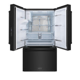 ZLINE 36 in. 28.9 cu. ft. Standard-Depth French Door External Water Dispenser Refrigerator with Dual Ice Maker in Fingerprint-Resistant Black Stainless Steel (RSM-W-36-BS)