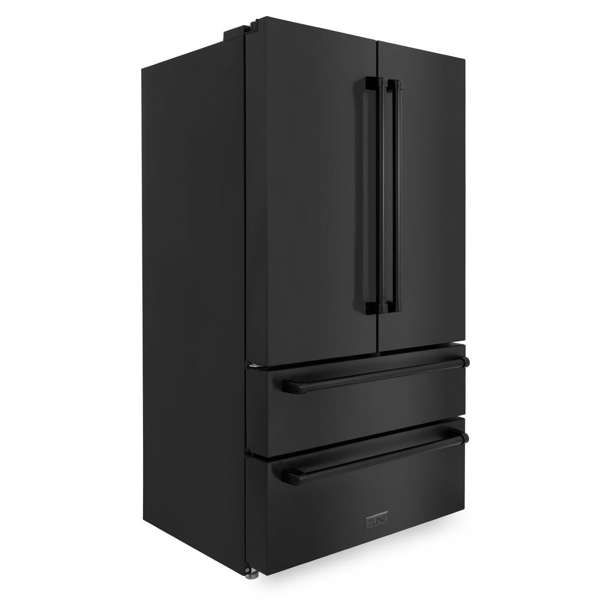 ZLINE 36 in. 21.6 cu. ft. Counter-Depth French Door Refrigerator with Water and Ice Dispenser with Extra Water Filter in Fingerprint-Resistant Black Stainless Steel (RFM-W-WF-36-BS)