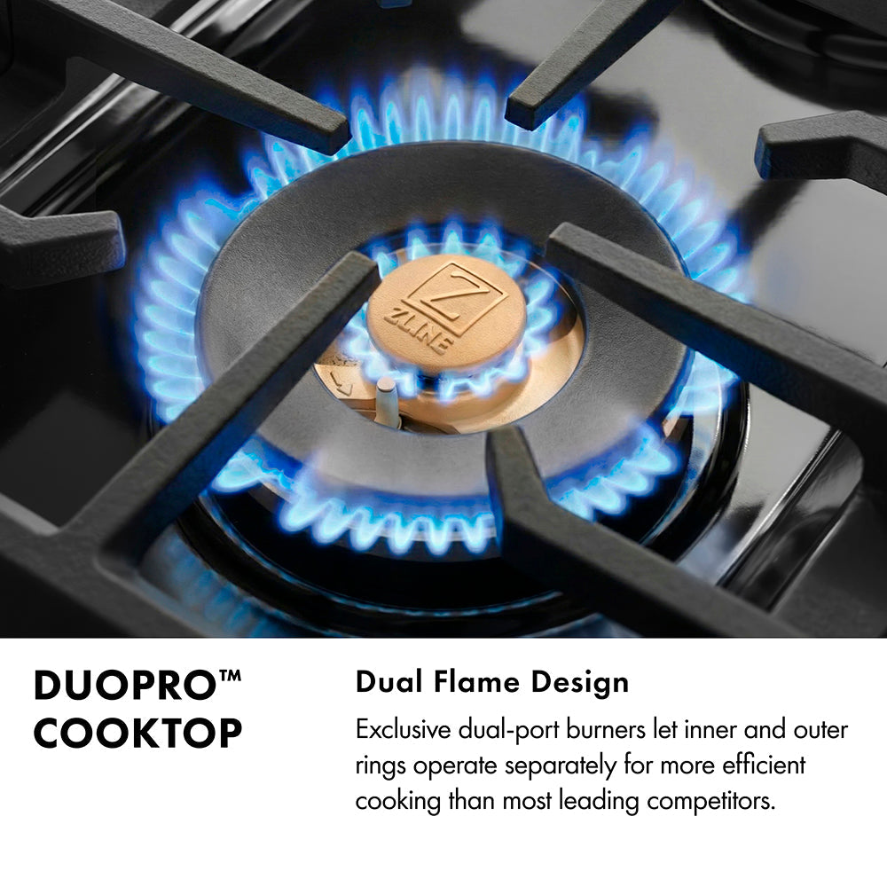 ZLINE Autograph Edition 48 in. 6.7 cu. ft. Paramount Dual Fuel Range with 8 Burner DuoPro™ Cooktop and Dual Ovens in Stainless Steel with Polished Nickel Helix Handles and Accents (PSDRZ-48-KPN)