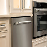 ZLINE Autograph Edition 24 in. Monument Series 3rd Rack Top Touch Control Tall Tub Dishwasher in Stainless Steel with Polished Nickel Helix Handle, 45dBa (DWMTZ-30424-KPN)