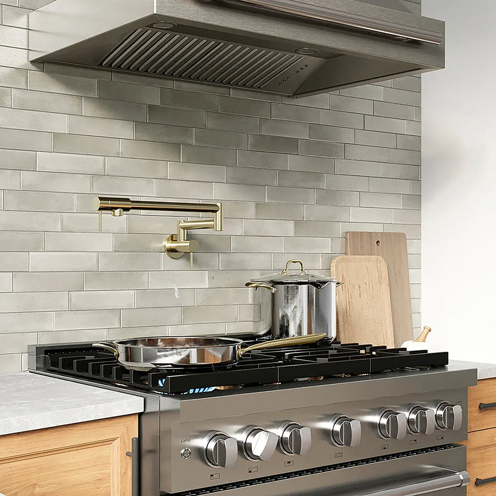 ZLINE 36 in. 5.2 cu. ft. Paramount Dual Fuel Range with 6 Burner DuoPro™ Cooktop and Electric Convection Oven in Stainless Steel (PSDR36)