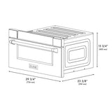 ZLINE Autograph Edition 30 in. 1.2 cu. ft. Built-in Microwave Drawer in Black Stainless Steel and Champagne Bronze Accents (MWDZ-30-BS-CB)