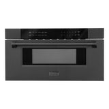 ZLINE 30" Microwave Drawer in Black Stainless Steel with Traditional Handle (MWD-30-BS)