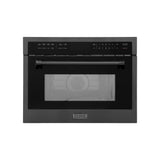 ZLINE 24" 1.6 cu ft. Built-in Convection Microwave Oven in Black Stainless Steel with Speed and Sensor Cooking (MWO-24-BS)