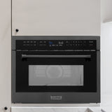 ZLINE 24" 1.6 cu ft. Built-in Convection Microwave Oven in Black Stainless Steel with Speed and Sensor Cooking (MWO-24-BS)