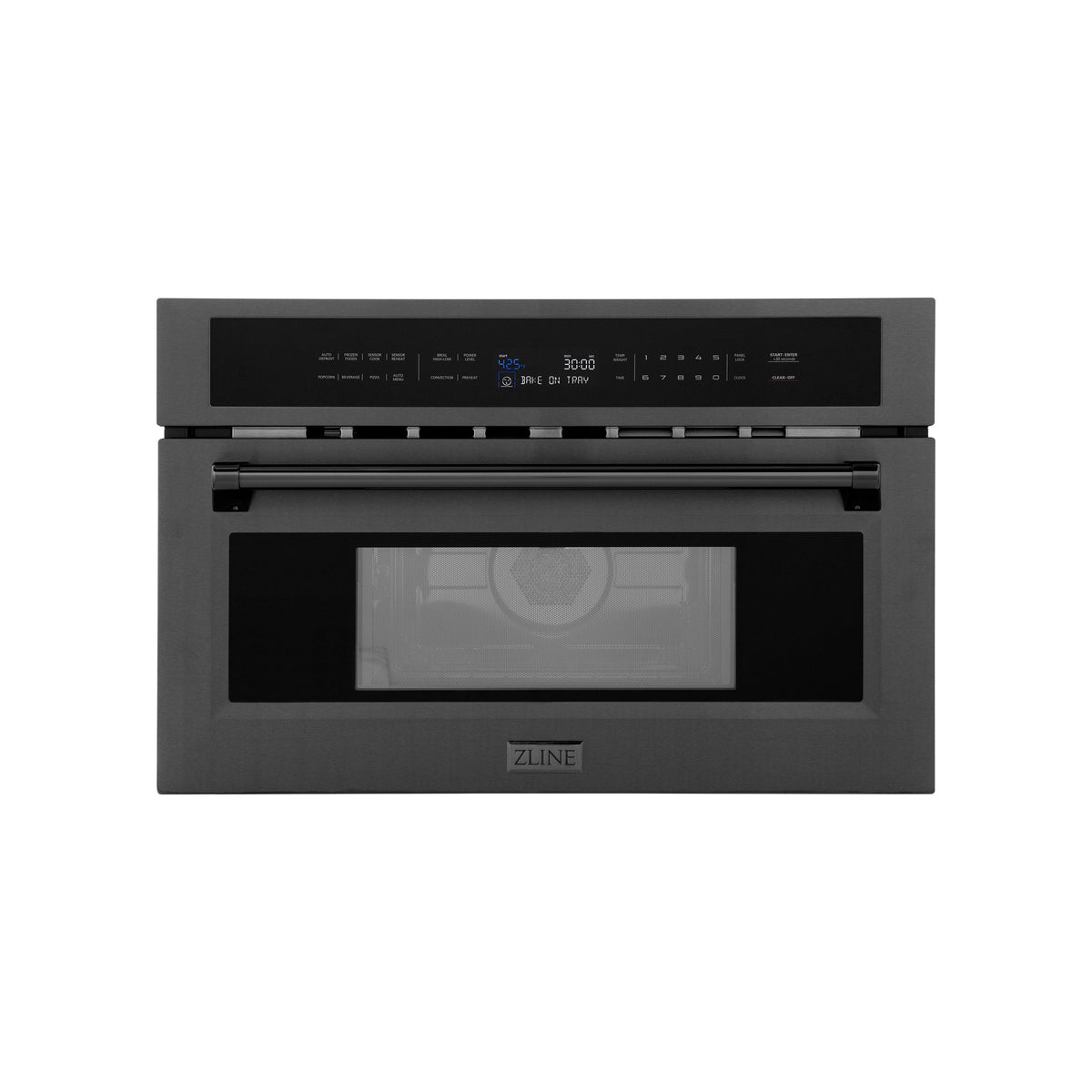 ZLINE 30” 1.6 cu ft. Built-in Convection Microwave Oven in Black Stainless Steel with Speed and Sensor Cooking (MWO-30-BS)