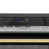 ZLINE Autograph Edition 24" 1.6 cu ft. Built-in Convection Microwave Oven in Black Stainless Steel and Polished Gold  Accents (MWOZ-24-BS-G)