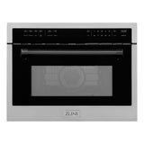 ZLINE Autograph Edition 24" 1.6 cu ft. Built-in Convection Microwave Oven in Stainless Steel and Matte Black Accents (MWOZ-24-MB)