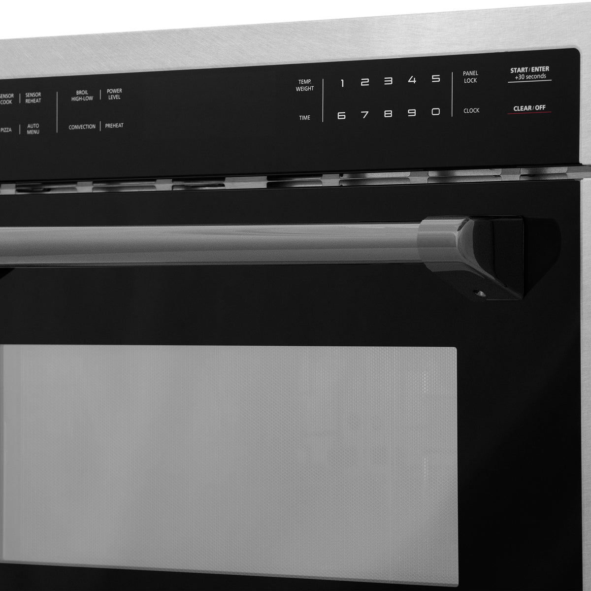 ZLINE Autograph Edition 24 in. 1.6 cu ft. Built-in Convection Microwave Oven in Satin Stainless Steel with Matte Black Accents (MWOZ-24-SS-MB)