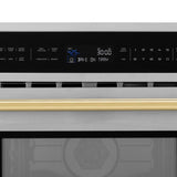 ZLINE Autograph Edition 30 in. 1.6 cu ft. Built-in Convection Microwave Oven in Stainless Steel with Polished Gold Accents (MWOZ-30-G)