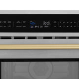ZLINE Autograph Edition 30 in. 1.6 cu ft. Built-in Convection Microwave Oven in Satin Stainless Steel and Champagne Bronze Accents (MWOZ-30-SS-CB)