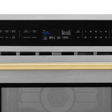 ZLINE Autograph Edition 30 in. 1.6 cu ft. Built-in Convection Microwave Oven in Satin Stainless Steel and Polished Gold Accents (MWOZ-30-SS-G)