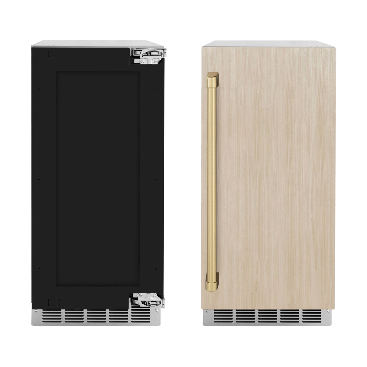ZLINE Autograph Edition 15 in. Touchstone Gourmet Ice Maker with Drain Pump and Panel Ready Door with Champagne Bronze Handle (IGMDPZ-15-CB)